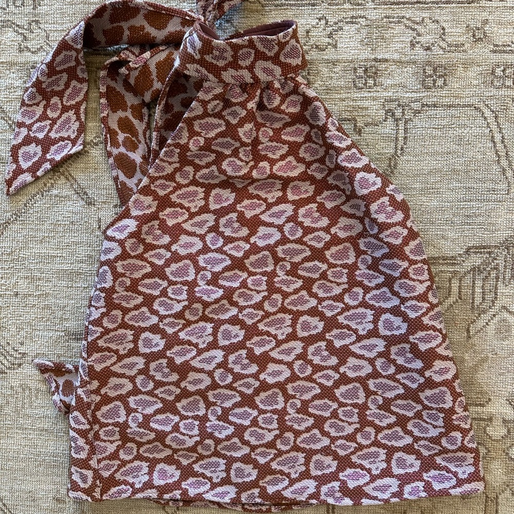 Leopard Print Top with tie neck